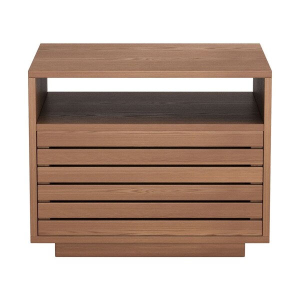Homeroots 16" Walnut Wood One Drawer Nightstand 668517 - main
