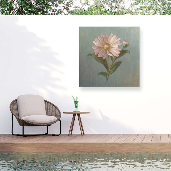 Trademark Fine Art Outdoor Canvas Art Danhui Nai Cottage Aster Wall Art for Patios, or Gardens WAP33503-OC2424WR - main