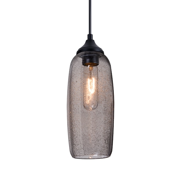 Besa Lighting Besa Pinot 9 Outdoor Pendant, Smoke Bubble, Black Finish, 1x 4W LED Filament OP-PINOT9SM-EDIL-BK - main