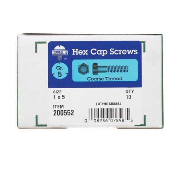 Hillman 200552 1 x 5 in. Grade 5 Hex Cap Screw 53802 - main