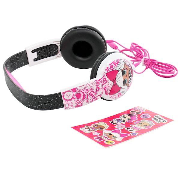 Lol Surprise L.O.L. Surprise! Kid-Safe Headphones and Sticker Sheet in Pink HP203136-NOC - main