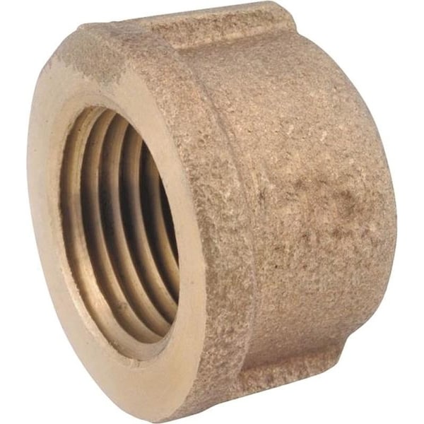 Anderson Metals Pipe Cap, 1/4 in, IPT, Brass, Red, 200 psi Pressure 738108-04 - main