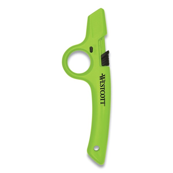 Westcott Full Size Retractable Box Cutter, Plastic Handle, Green, 6PK 17530 - main