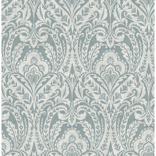 A-Street Prints Berkshire Denim Damask Wallpaper 4147-27380 - main