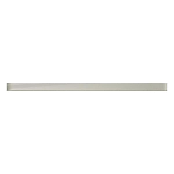 Apollo Tile Snow White 0.6 in x 12 in Glass Glossy Pencil Liner Tile Trim 0.5 sqft/case, 10PK APLGP8805A - main