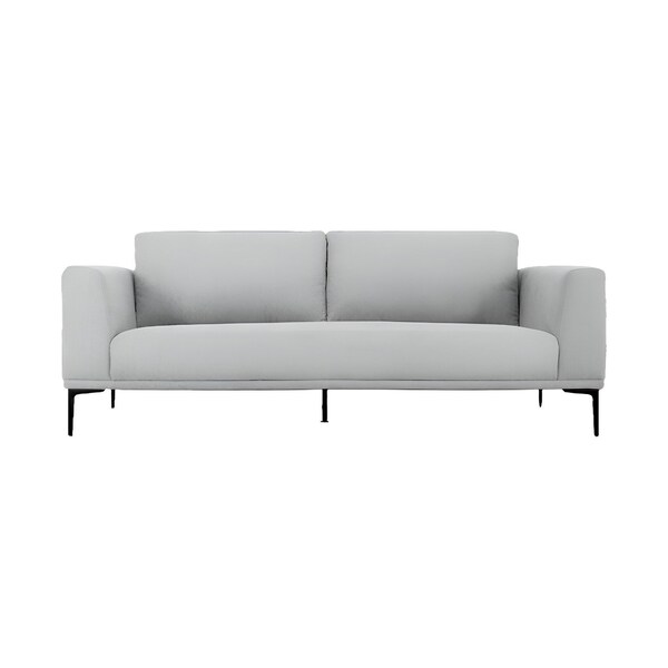 Homeroots 87" Light Gray Sofa With Black Legs 480931 - main