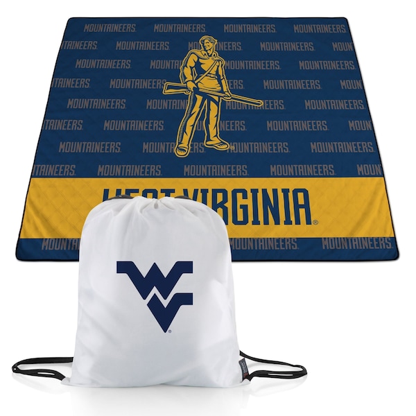 Picnic Time Family Of Brands NCAA West Virginia Mountaineers Impresa Picnic Blanket - Lightweight Beach Blanket 819-01-999-836-0 - main
