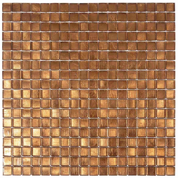 Apollo Tile Skosh 11.6in x 11.6in Glossy Goldenrod Brown Glass Mosaic Wall and Floor Tile 18.69 sqft/case, 20PK APLNB88BR613A - main