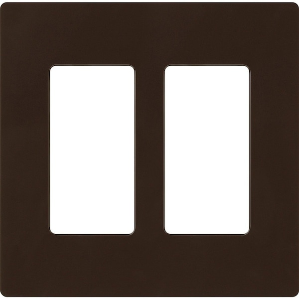 Lutron Designer Wall Plates, Number of Gangs: 2 Thermoset, Gloss Finish, Brown CW-2-BR - main
