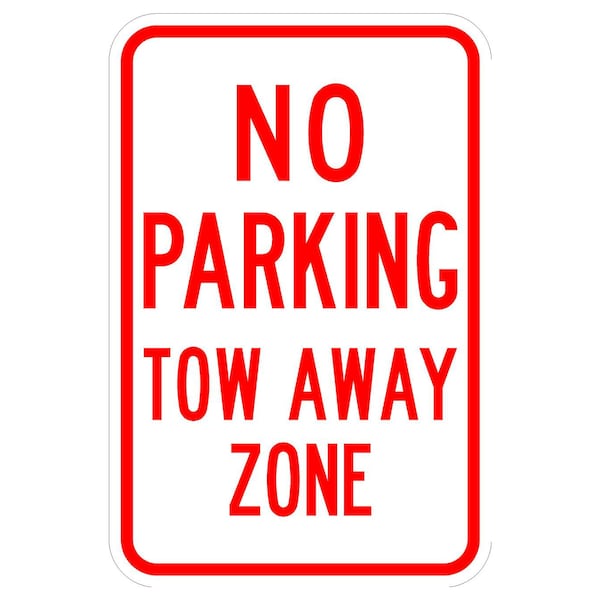 Sign Solutions Usa Parking Sign, 12 in W, Aluminum Sign, White DCS06DWT1218CUS00157 - main