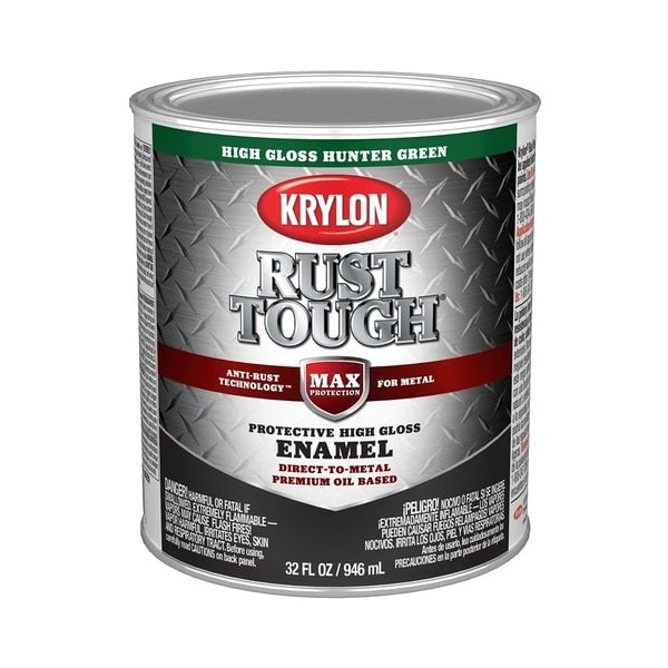 Krylon Rust Tough Oil-Based Gloss Rust Control Enamel, Hunter Green, 1 Qt. K09714008 - main