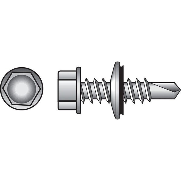 Hillman 1/4 in. X 2 in. L Hex Hex Washer Head Self-Drilling Screws, 100PK 561059 - main