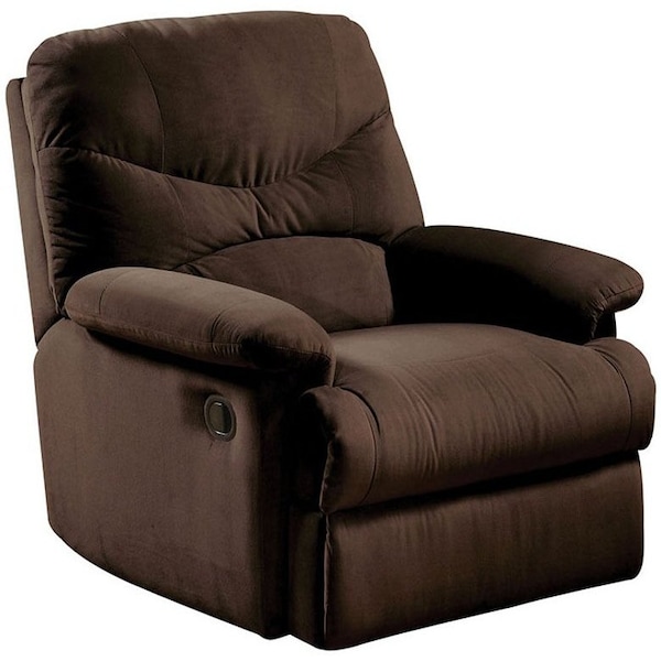 Homeroots 35" Chocolate Microfiber Recliner 320535 - main