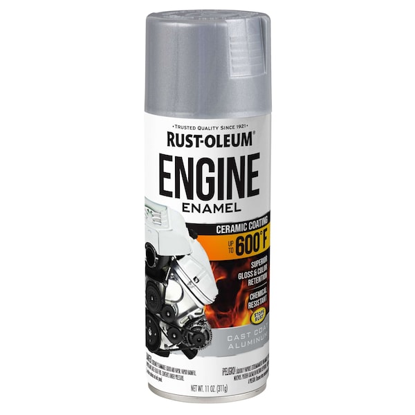 Rust-Oleum Automotive 600 Degrees F Engine Primer Spray, Cast Coat Aluminum, Gloss, 11 oz 366429 - main