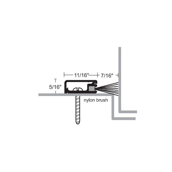 National Guard Products CONCEALED FASTENER SWEEP SINGLE 96 INCH STRIP CLEAR ALUMINUM GRAY BRUSH 672A 96 - main