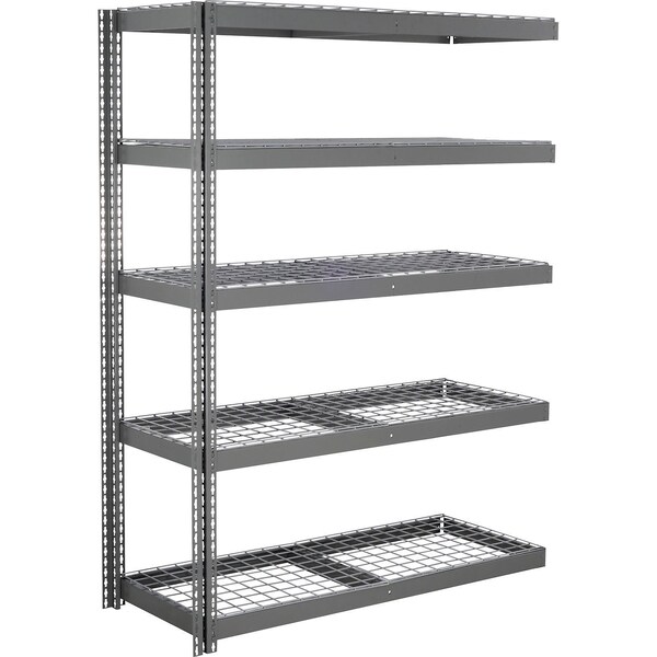 Global Industrial 5 Shelf, Heavy Duty Boltless Shelving, Add On, 72"W x 18"D x 96"H, Wire Deck B3171512 - main