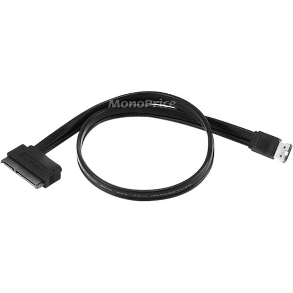 Monoprice Black 19" eSATAp to SATA 22 pin Cable 8492 - main
