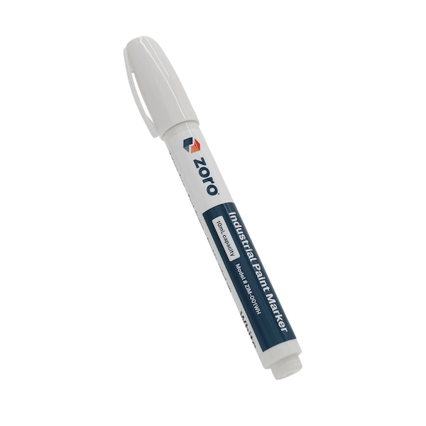 Zoro Industrial Paint Marker, Medium Tip, White ZIM-001WH - main