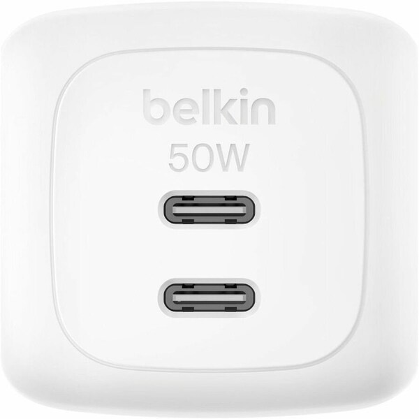 Belkin 50W DUAL USB-C GAN WALL CHARGER WITH PPS, WH WCH019DQWH - main
