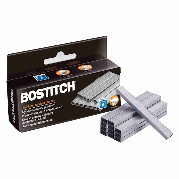 Bostitch Premium Staples for Jam-Free Stapling, 0.25 Inch, Full Strip, 5,000 Staples/Box 1901 - main