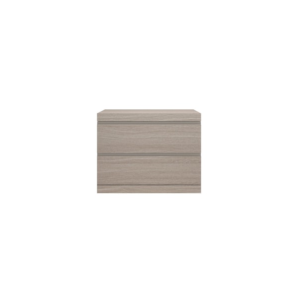 Homeroots 18" Beige Wood Two Drawer Nightstand 719564 - main