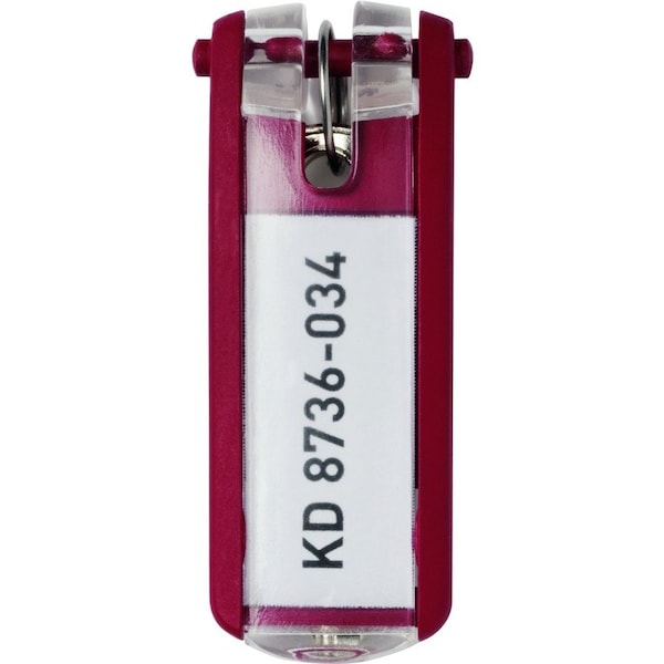 Durable Office Products Key Tag, Red, Plastic, Open/Close, Unfinished 6 PK 195703 - main