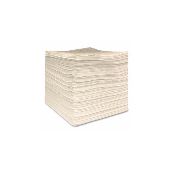 Essentials Oil Only Sorbent Pads, 18 in L x 16 in W, Heavy, Dimple Bonded, White, 100PK 920-OFF-72BG - main
