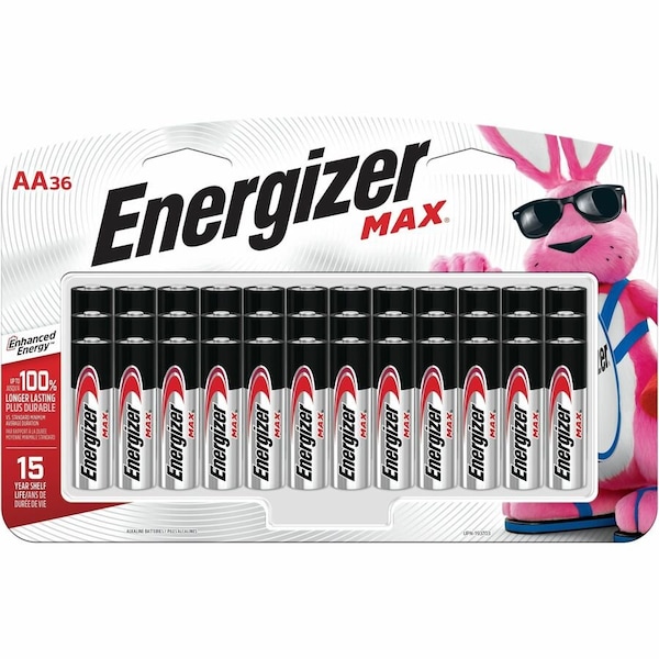Energizer Energizer Max AA Alkaline Battery, 1.5V DC, PK36 E91SBP36H - main