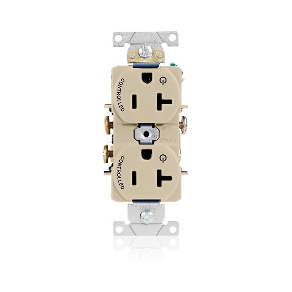 Leviton Duplex Receptacle Outlet, 20A, Ivory, 125V 5362-S2I - main
