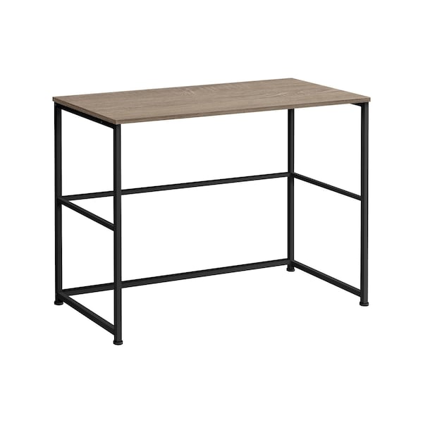 Homeroots 40" Taupe and Black Wood and Metal Sled Computer Desk 489832 - main