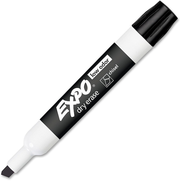 Expo Dry Erase Marker, Chisel Tip, Black PK12 Low Odor 80001 - main