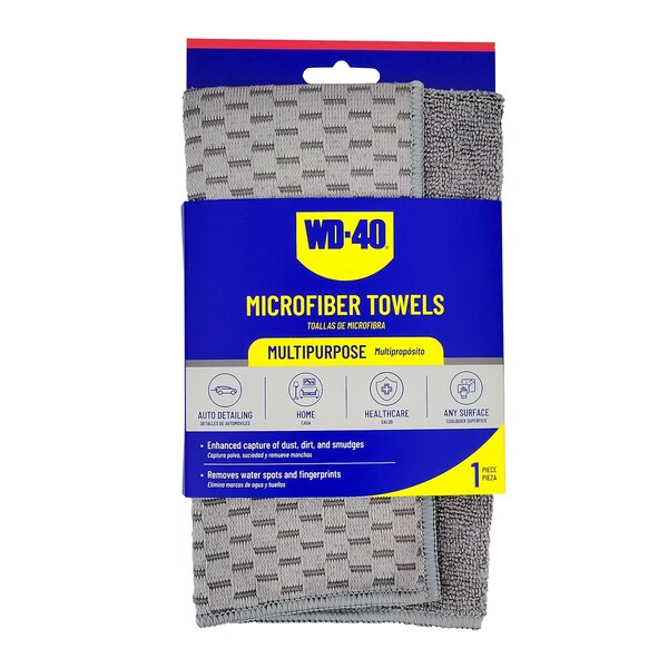 Wd-40 2-in-1 Multipurpose Microfiber Towel - Gray Color - 1 Pack L40180 - main