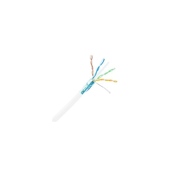 Cable Wholesale Plenum Shielded Cat6a White Copper Ethernet Cable, 10 Gigabit Solid, CMP, POE Compliant, 14X6-591NH - main