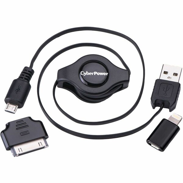 Cyberpower The Cyberpower Idevice Usb Cable Kit Contains 3 Pieces; A Retractable CPU3RTAKT - main