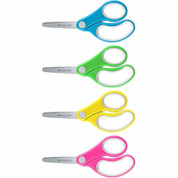 Westcott Soft Handle 5 Kids Value Scissors, Assorted ACM14726 - main