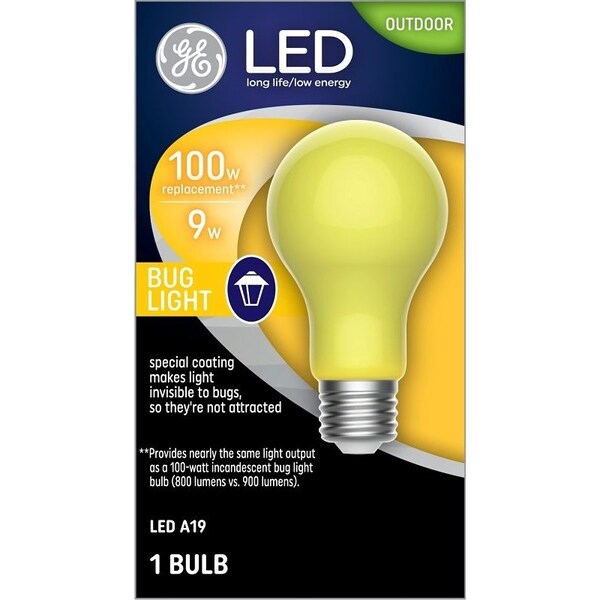 Ge LED Bulb, Bug, Outdoor, 100 W Equivalent, Medium Lamp Base, Non-Dimmable, Warm White Light 93129711 - main