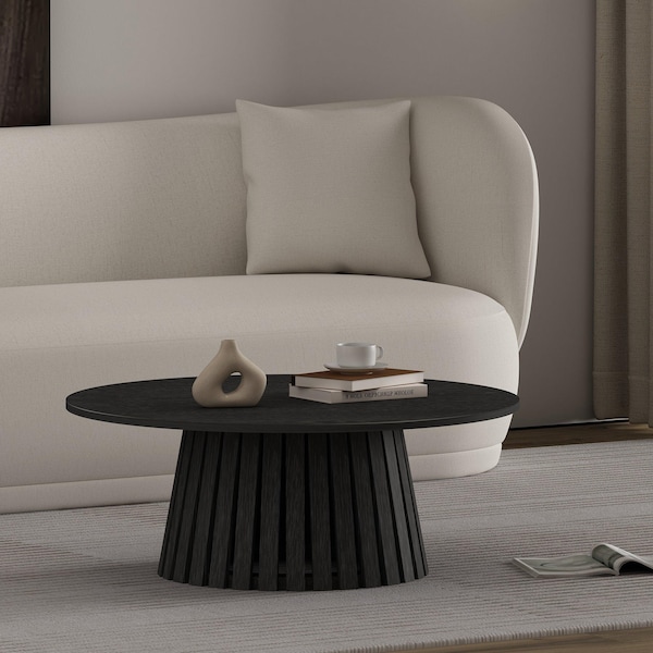 Manhattan Comfort Layla 35.4 Coffee Table in Black CT019-BK - main