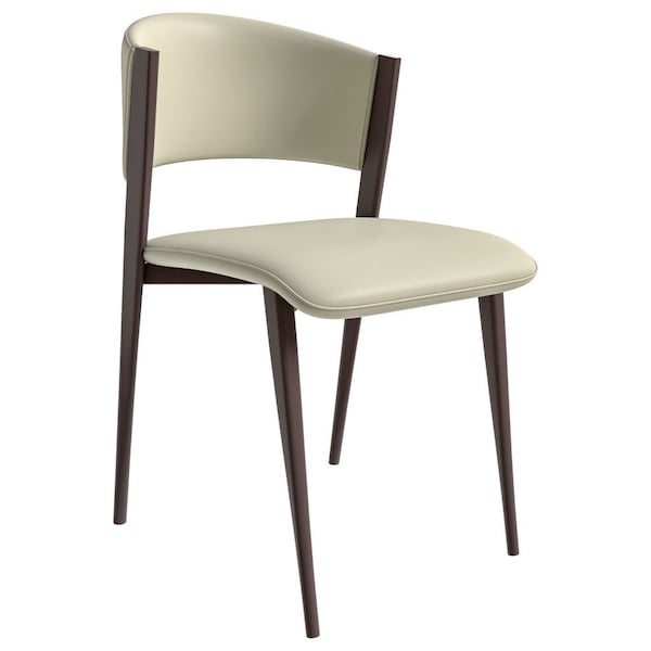 Leisuremod Aspen Modern Leather Dining Side Chair with Iron Legs in Light Grey AC51LGR - main