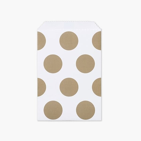 Nashville Wraps Gold Polka Dots Paper Merchandise Bags, 4.75x6.75, 500PK MB0GD - main