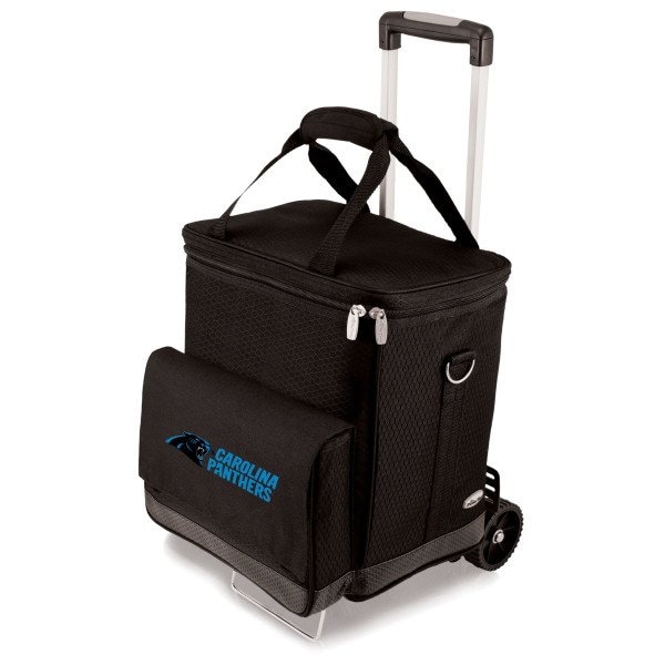 Picnic Time Family Of Brands NFL Carolina Panthers - Cellar 6-Bottle Wine Carrier & Cooler Tote with Trolley 660-85-179-054-2 - main