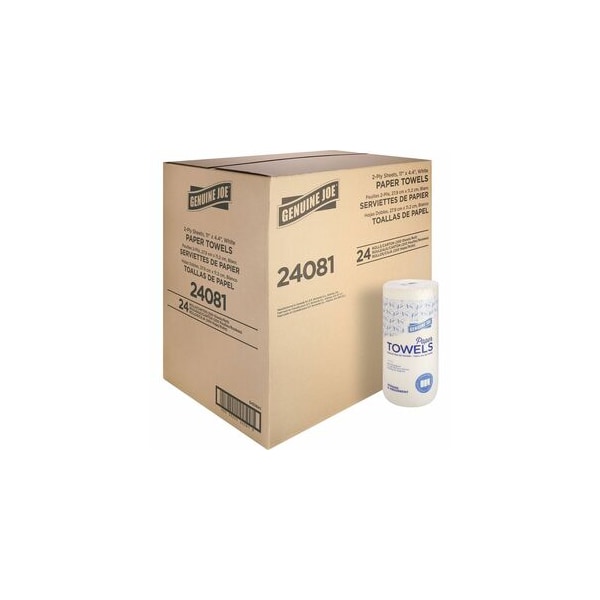 Genuine Joe Genuine Joe Perforated Roll Paper Towels, 2 Ply, 200 Sheets, White, 24 PK GJO24081 - main