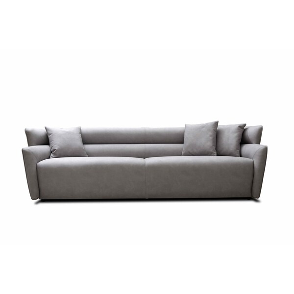 Homeroots 100" Gray Nubuck Leather Sofa 719424 - main