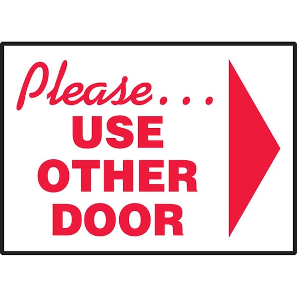 Accuform SAFETY LABEL PLEASE USE OTHER DOOR LABR503XVE - main