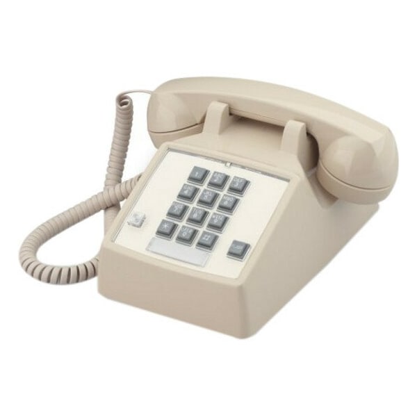 Cortelco ITT 250044VBA27F Standard Phone - Ash - 1 x Phone Line - Hearing Aid Compatible 2500-27F - main