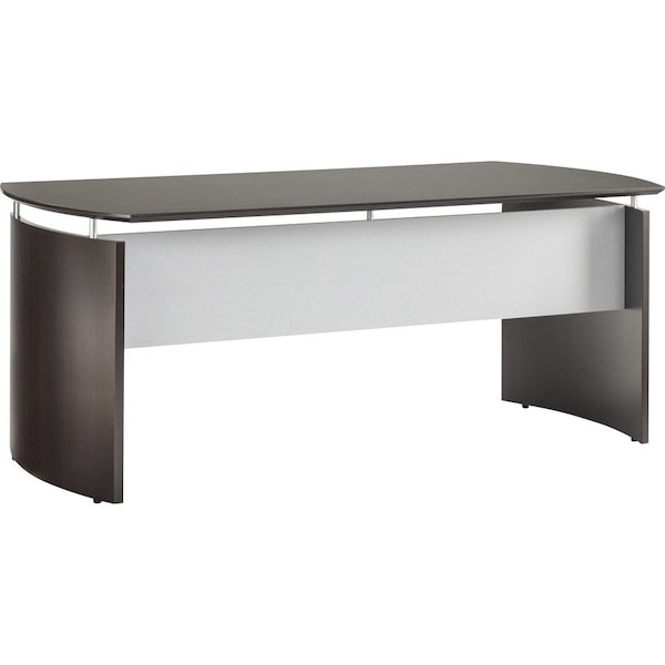 Mayline Curved Desk Medina Desk, Mocha, 72" Wx36" Dx29.5" H, 36" D X 29-1/2" H, 72" W X Mocha Laminate MND72LDC - main