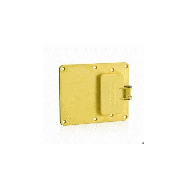 Leviton Cover Plate GFCI WR Lid/Blank Ylw 3241W-Y - main