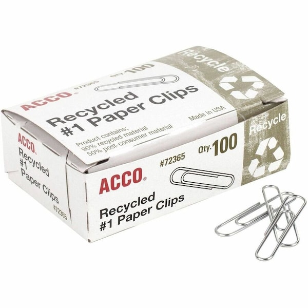 Acco Paper Clip, Metal, 1 1/4" L, PK10 ACC72365PK - main