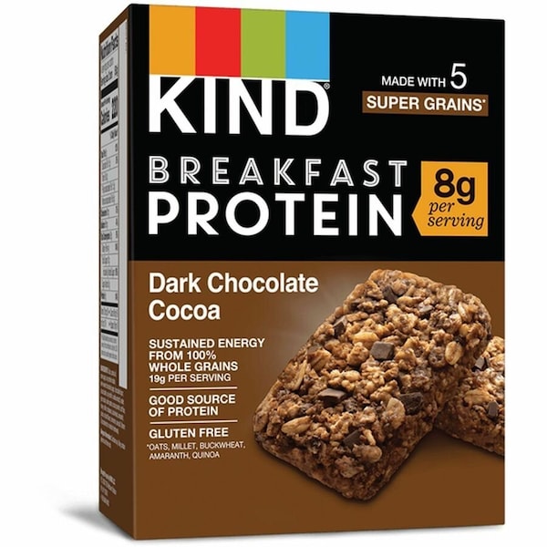 Kind Breakfast Protein Bars, Gluten-free, Dairy-free, Low Sodium, Trans Fat Free, Peanut-free, Dark, 5PK 41936 - main