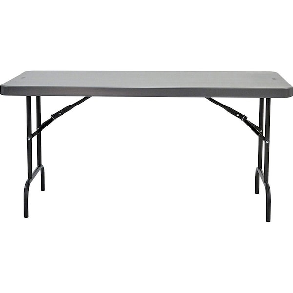 Iceberg IndestrucTable Commercial Folding Table, Charcoal Top and Frame, 30 in W x 60 in L x 29 in H 65517 - main