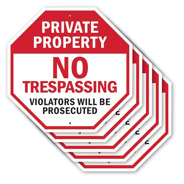 Signmission Private Property No Trespassing Vio, 10 inch X 10 inch, Aluminum Metal Signs, 5PK OC-A-5Pack-10-167 - main